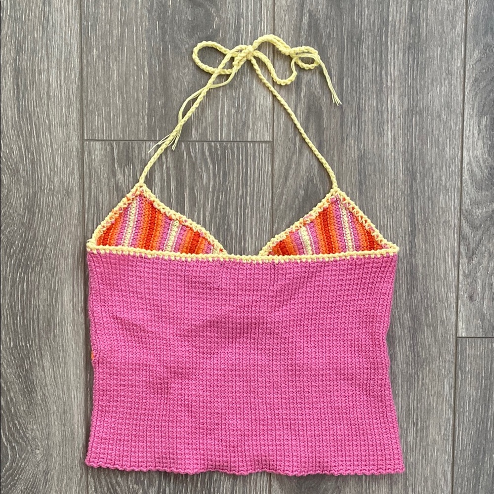 Cider - Crochet Halter Crop Top - Size S - Picture 6 of 7